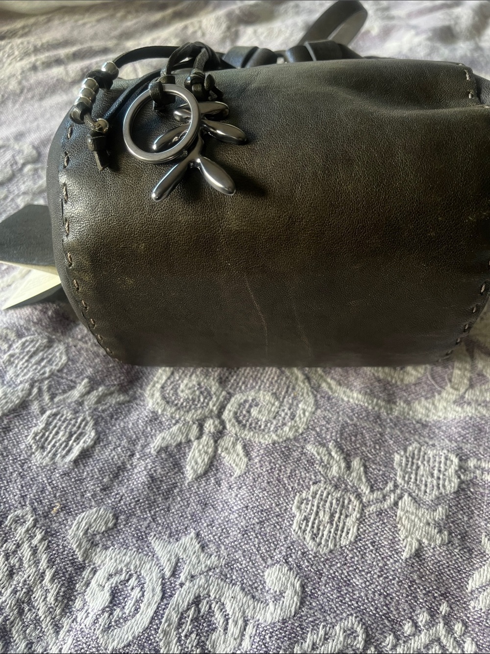 Henry beguelin small olive colored Vegetable-Tanned Leather Crossbody Bag - Picture 5 of 7